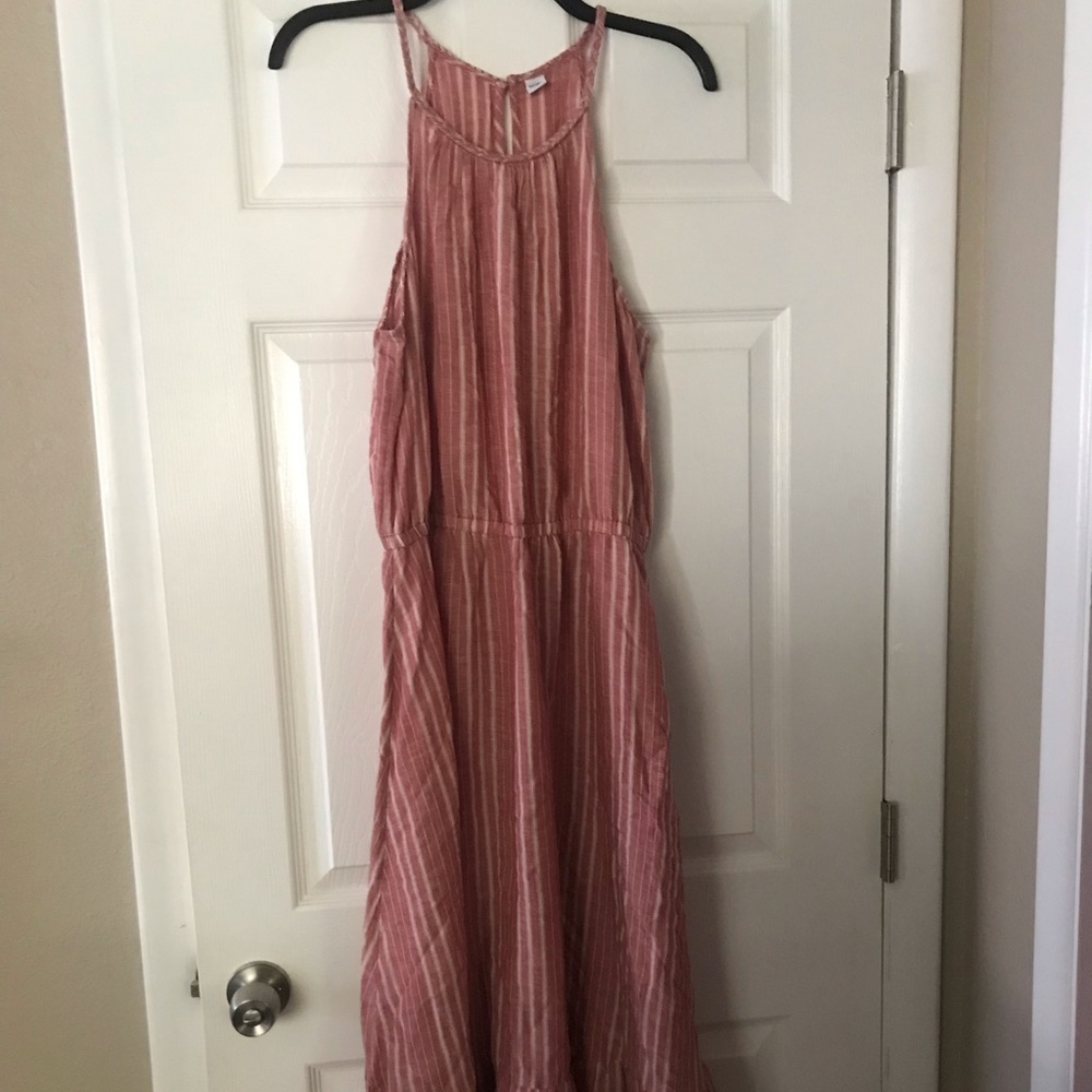 Old Navy striped halter dress size L